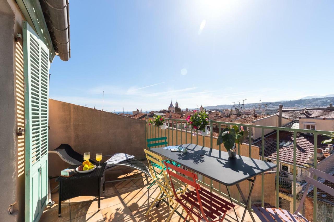 La Croix - F3, Terrasse Vue Panoramique, Vieux-Nice Old Town And Terrace 외부 사진